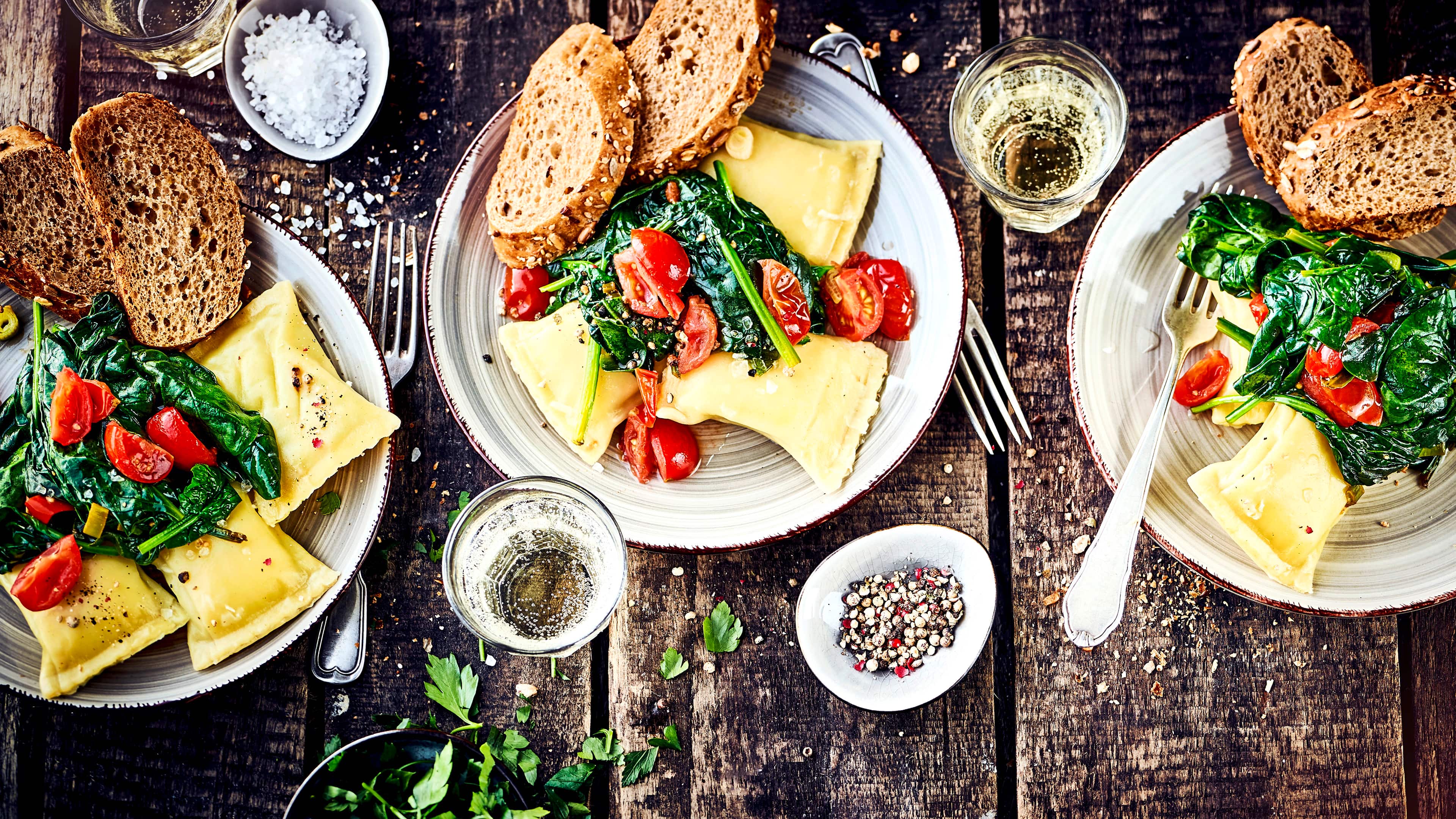 Maultaschen mit Blattspinat Maultaschen mit Blattspinat
