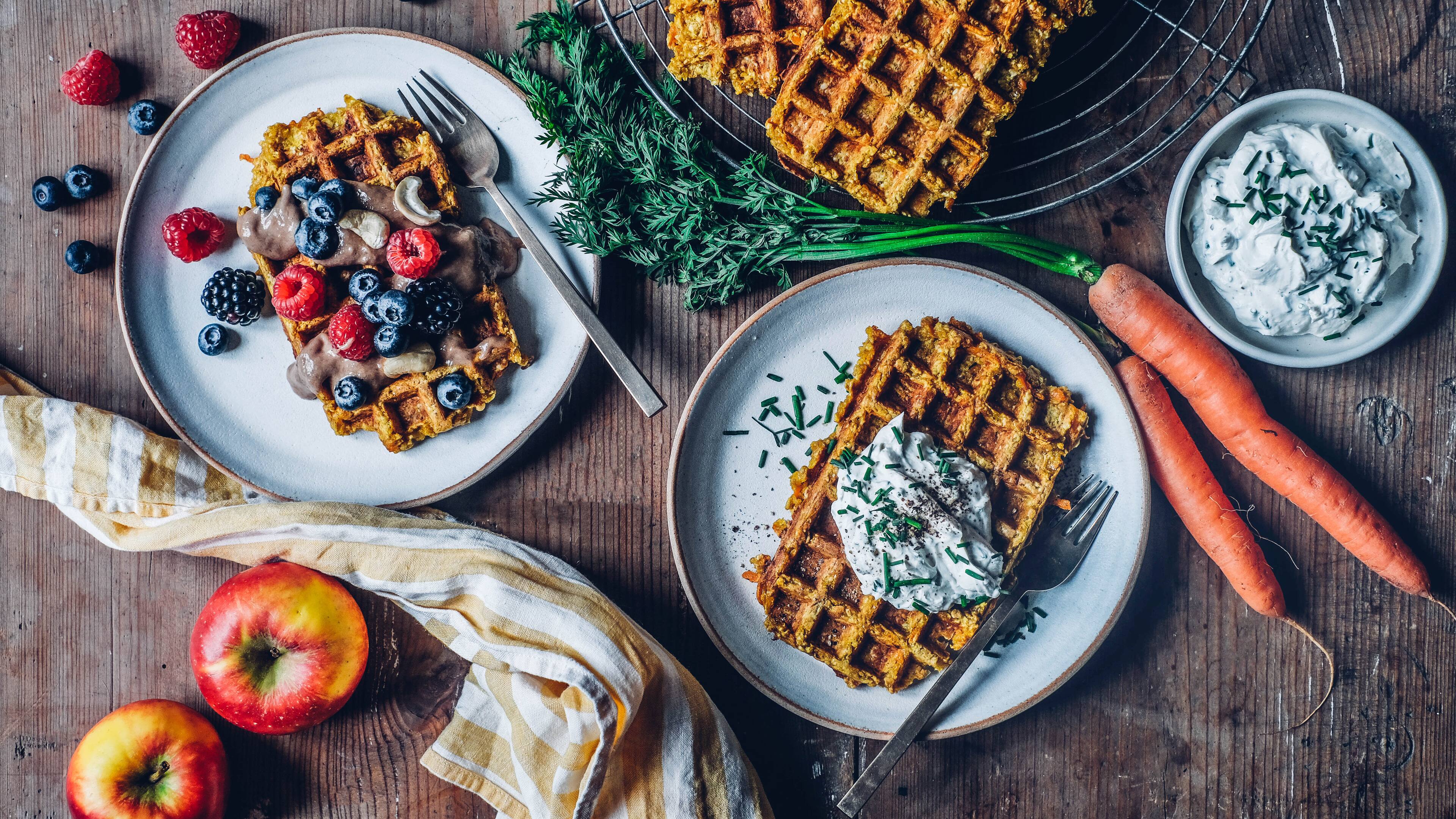 Saftige Karotten-Apfel-Waffeln Saftige Karotten-Apfel-Waffeln