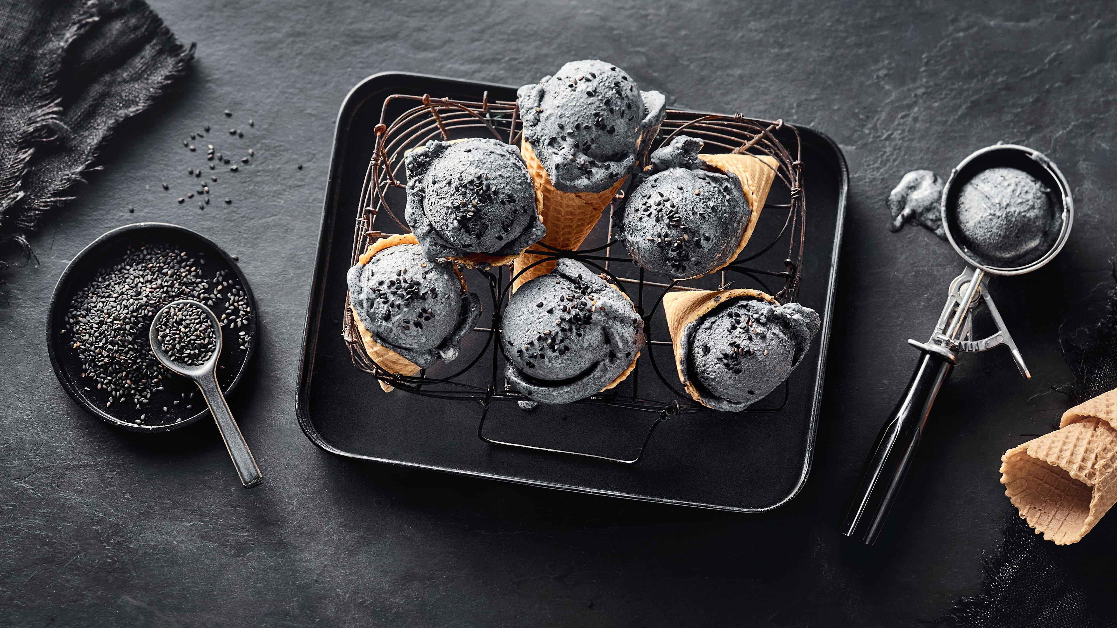 Schwarzes Sesam Eis Schwarzes Sesam Eis