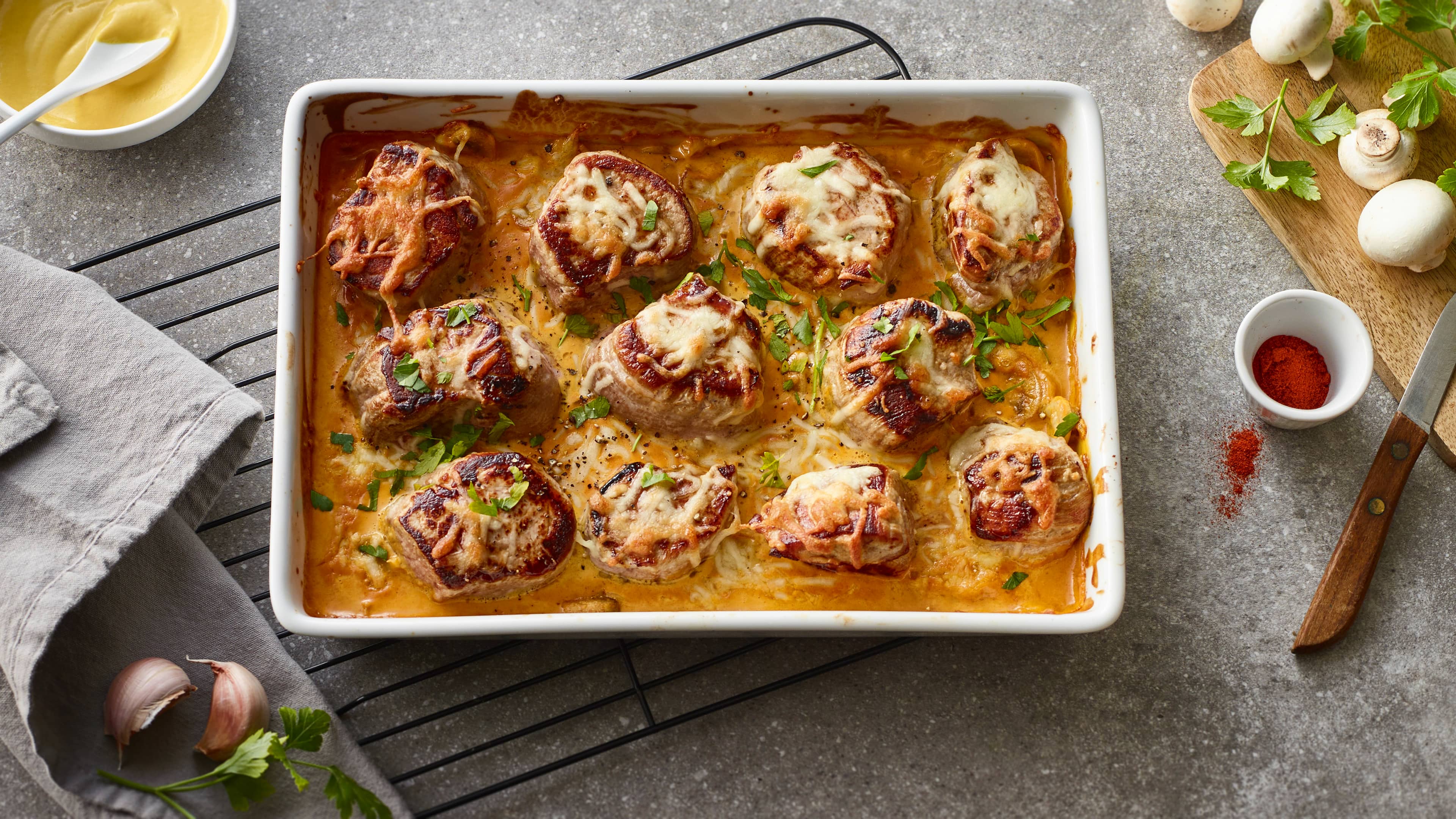 Schweinefilet überbacken