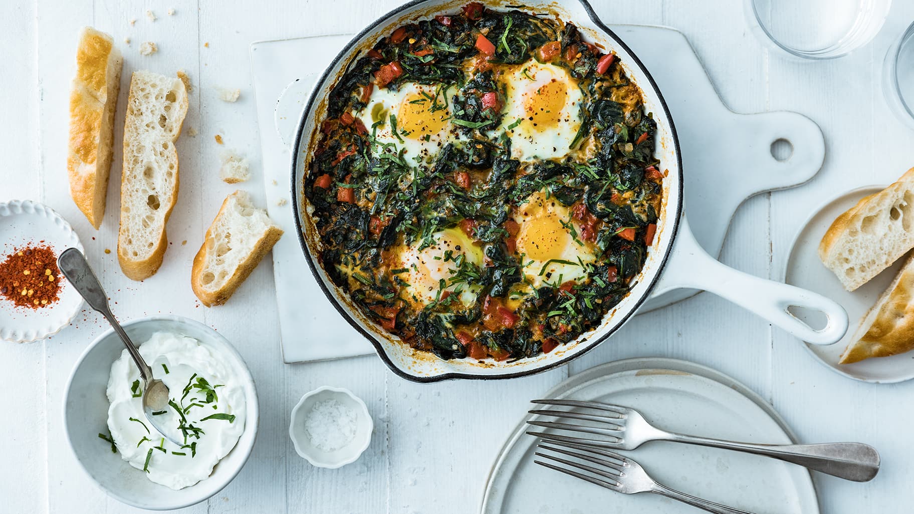 Spinat-Shakshuka Spinat-Shakshuka