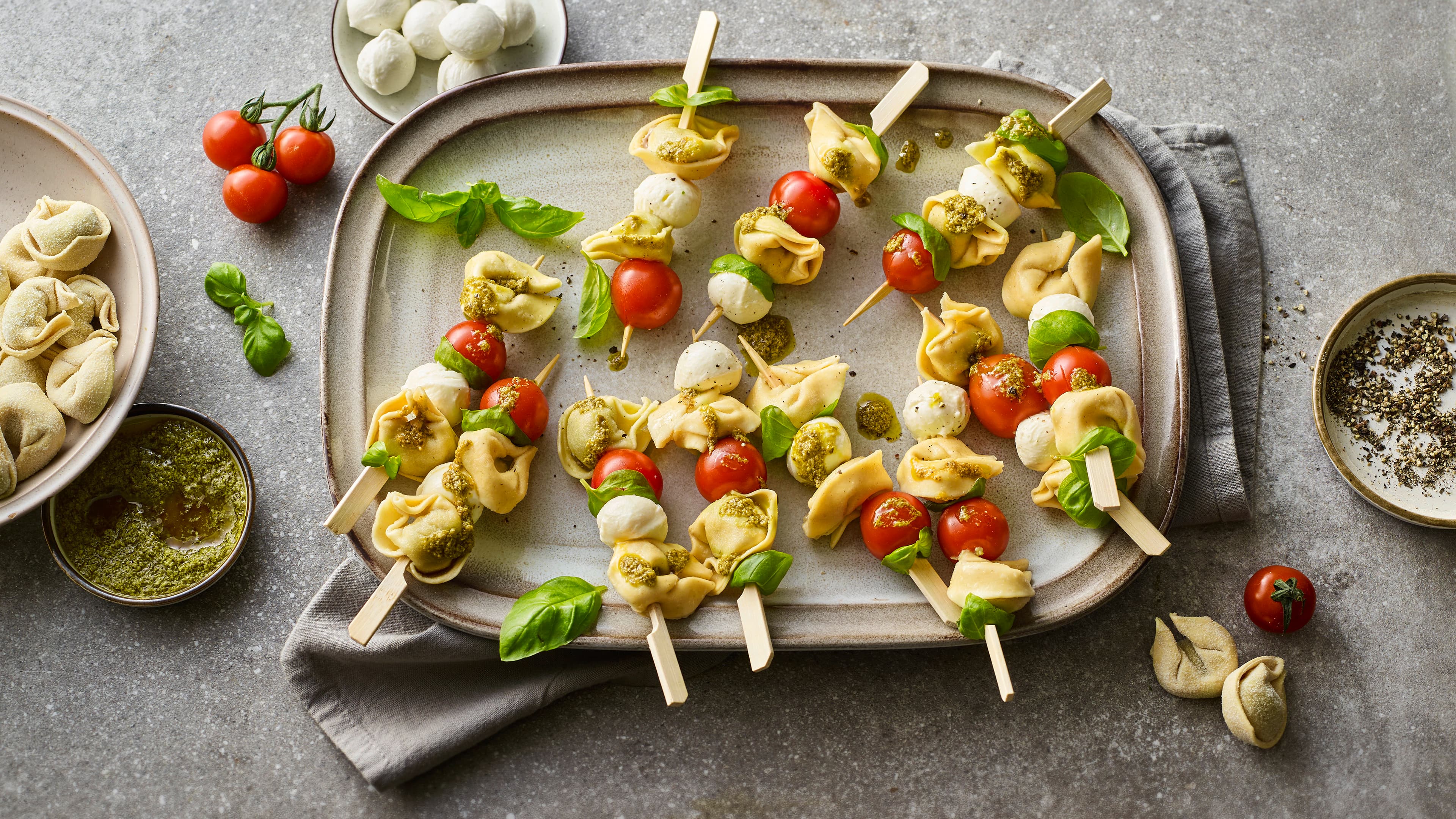 Tortellini-Spieße Tortellini-Spieße