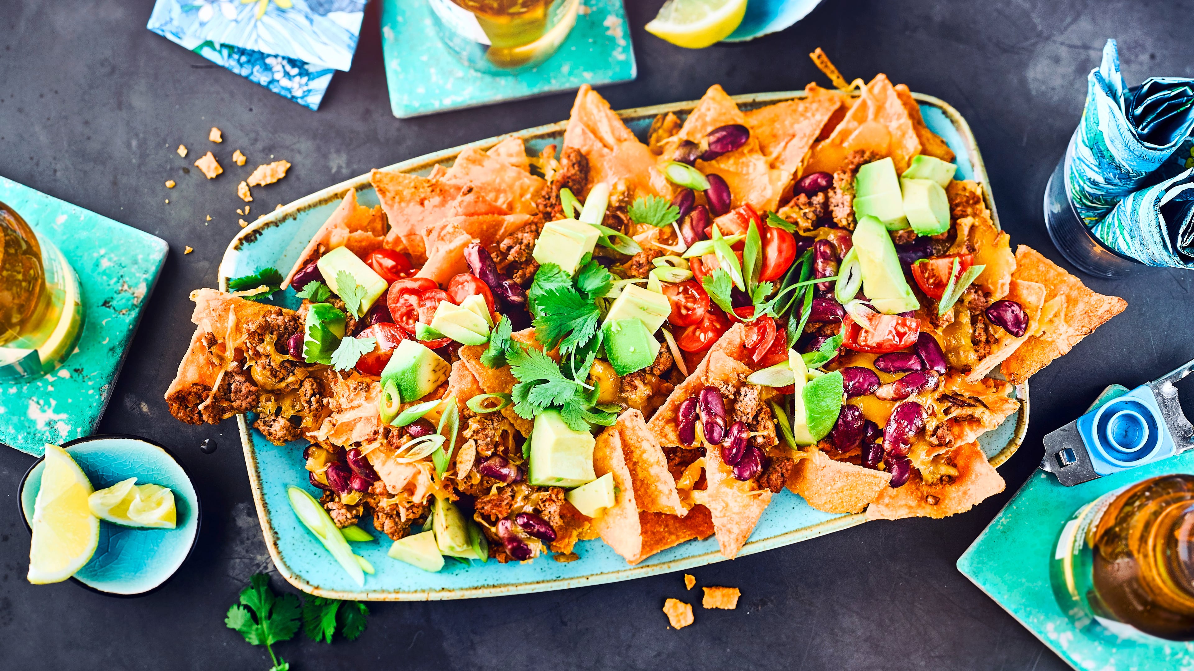 Überbackene Nachos mit Hack Überbackene Nachos mit Hack