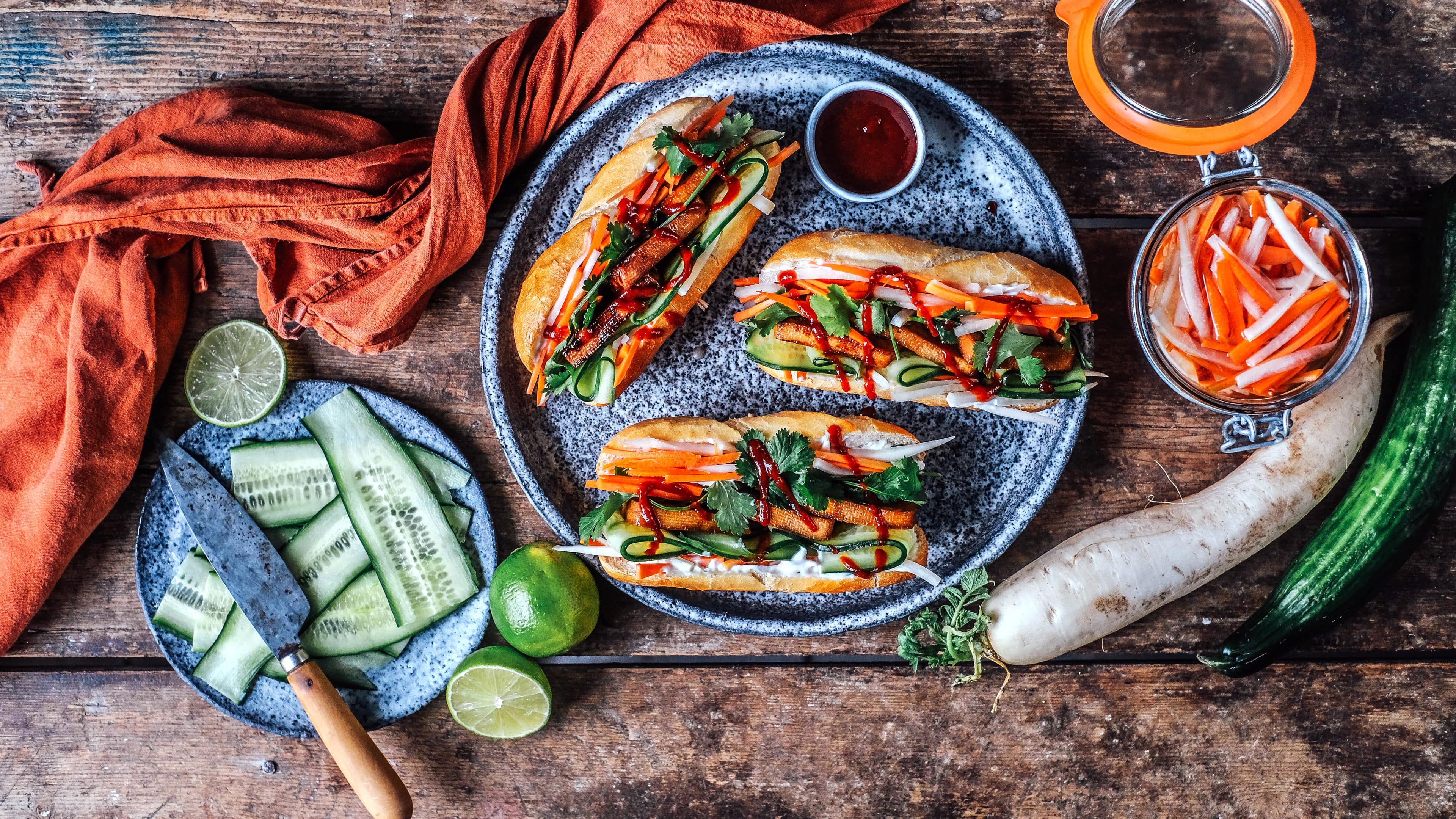 Veganes Banh Mi mit Quick Pickles Veganes Banh Mi mit Quick Pickles