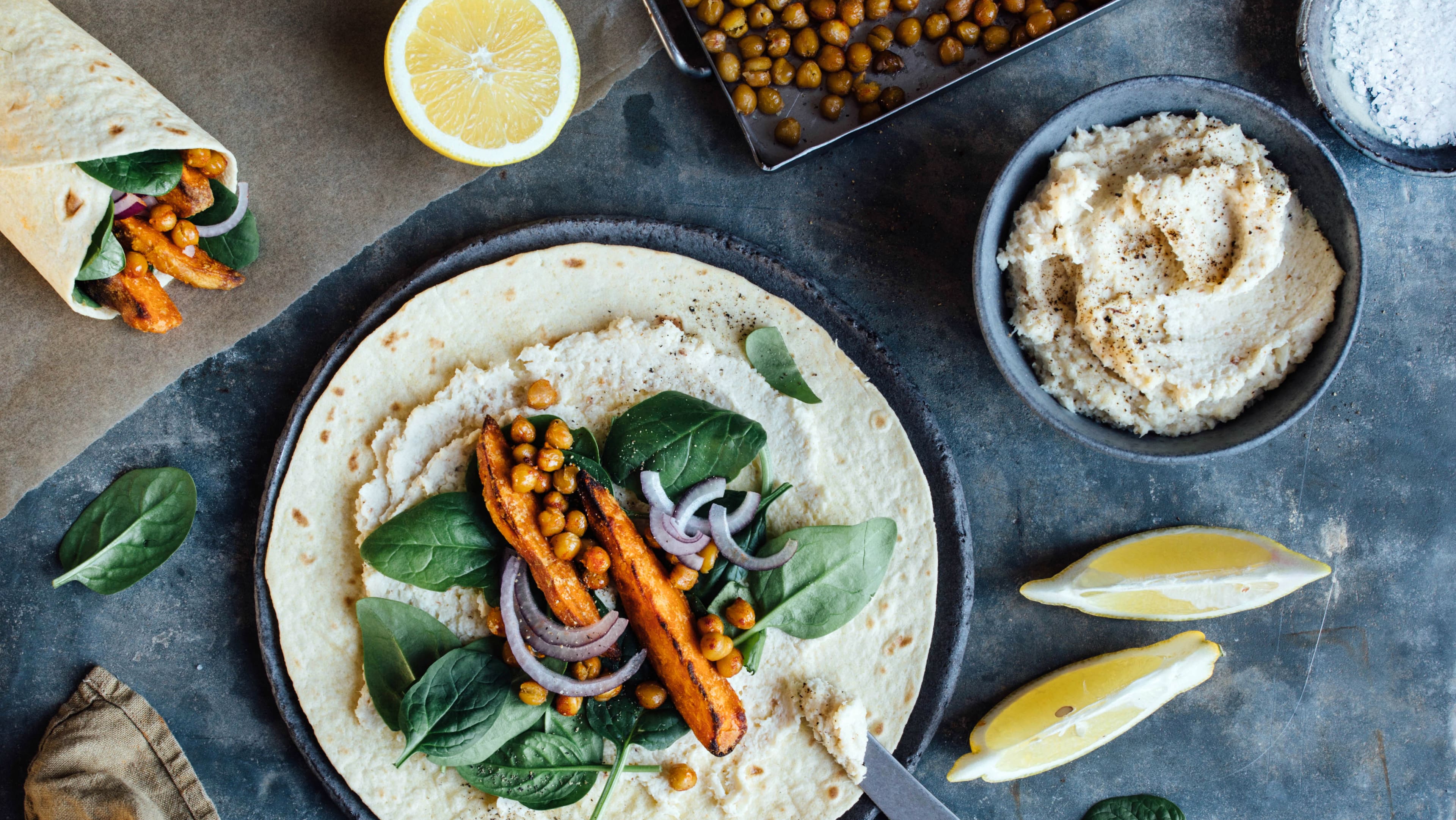 Wraps mit Blumenkohl-Hummus Wraps mit Blumenkohl-Hummus