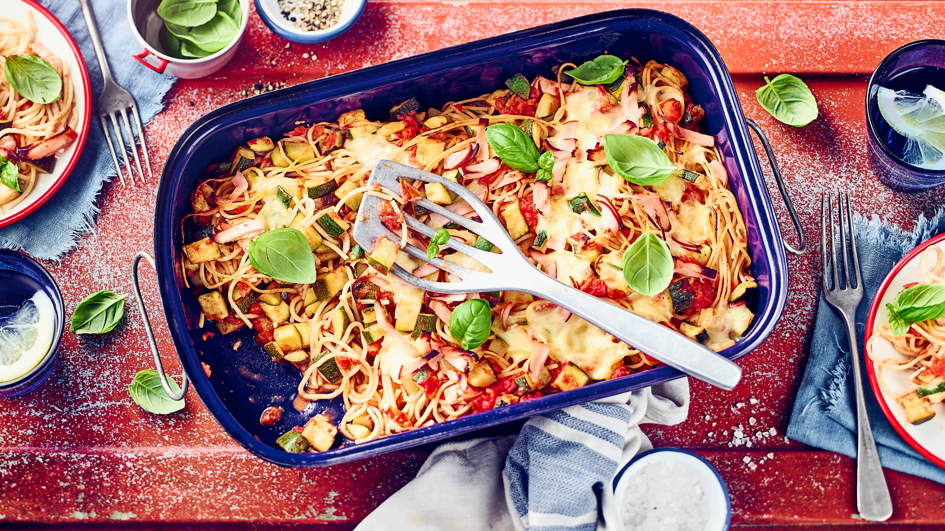 Zucchini-Spaghetti-Auflauf Zucchini-Spaghetti-Auflauf
