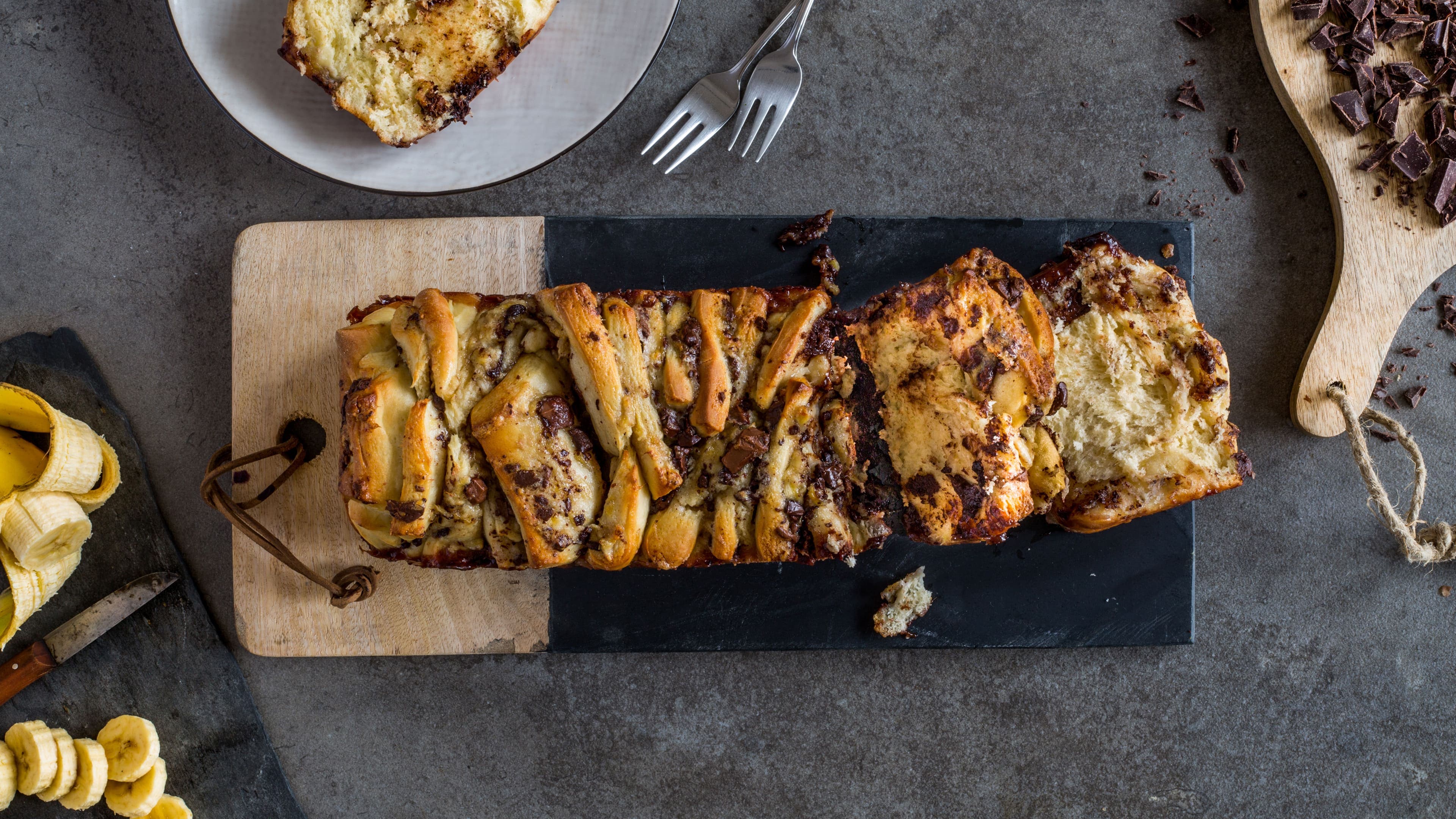 Zupfbrot mit Banane Zupfbrot mit Banane