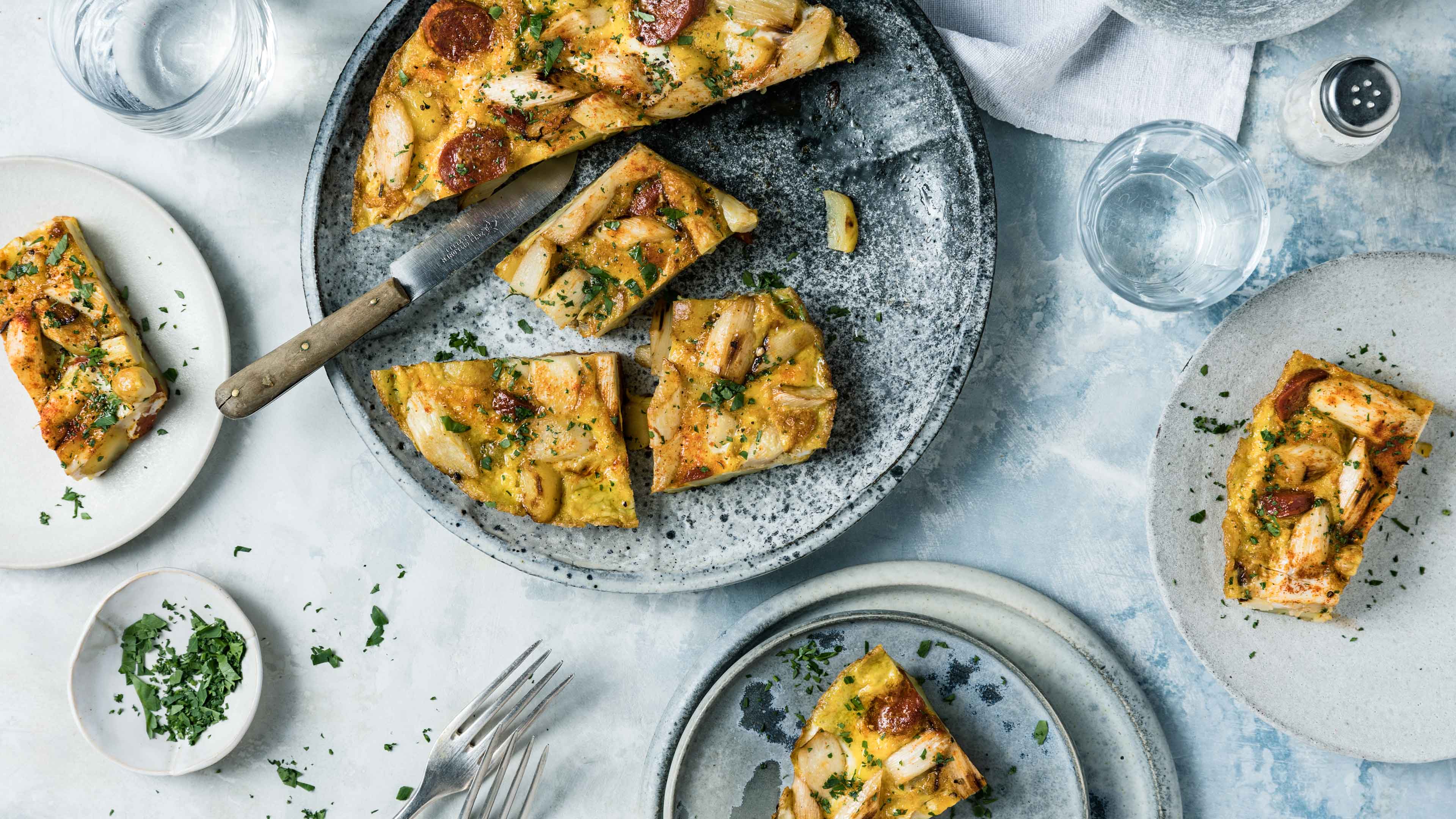 Spargel-Tortilla mit Chorizo Spargel-Tortilla mit Chorizo