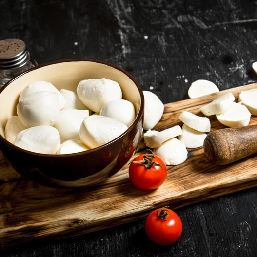 Mozzarella-Käse zum Auflauf