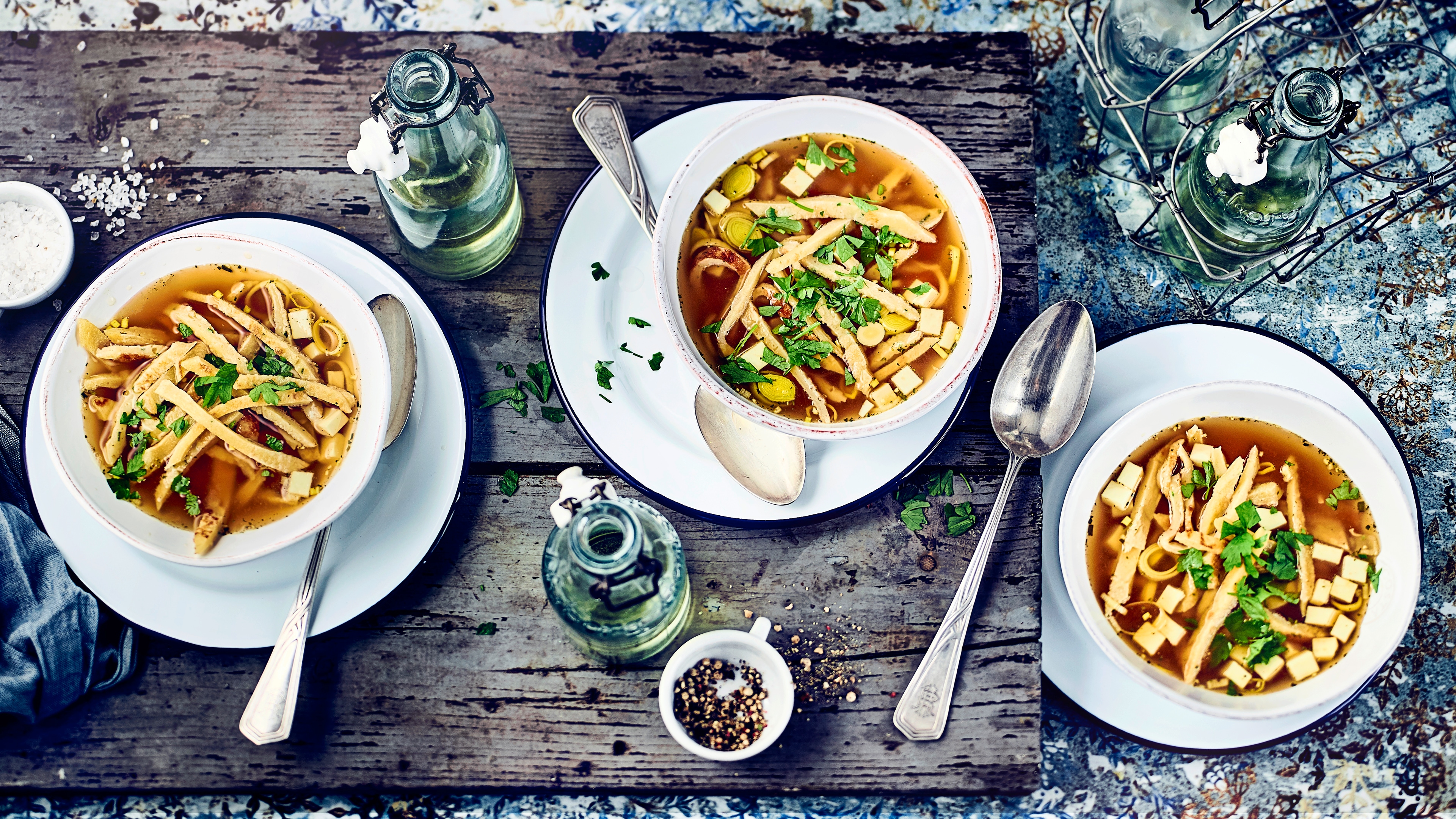 Frittatensuppe mit Rindfleisch