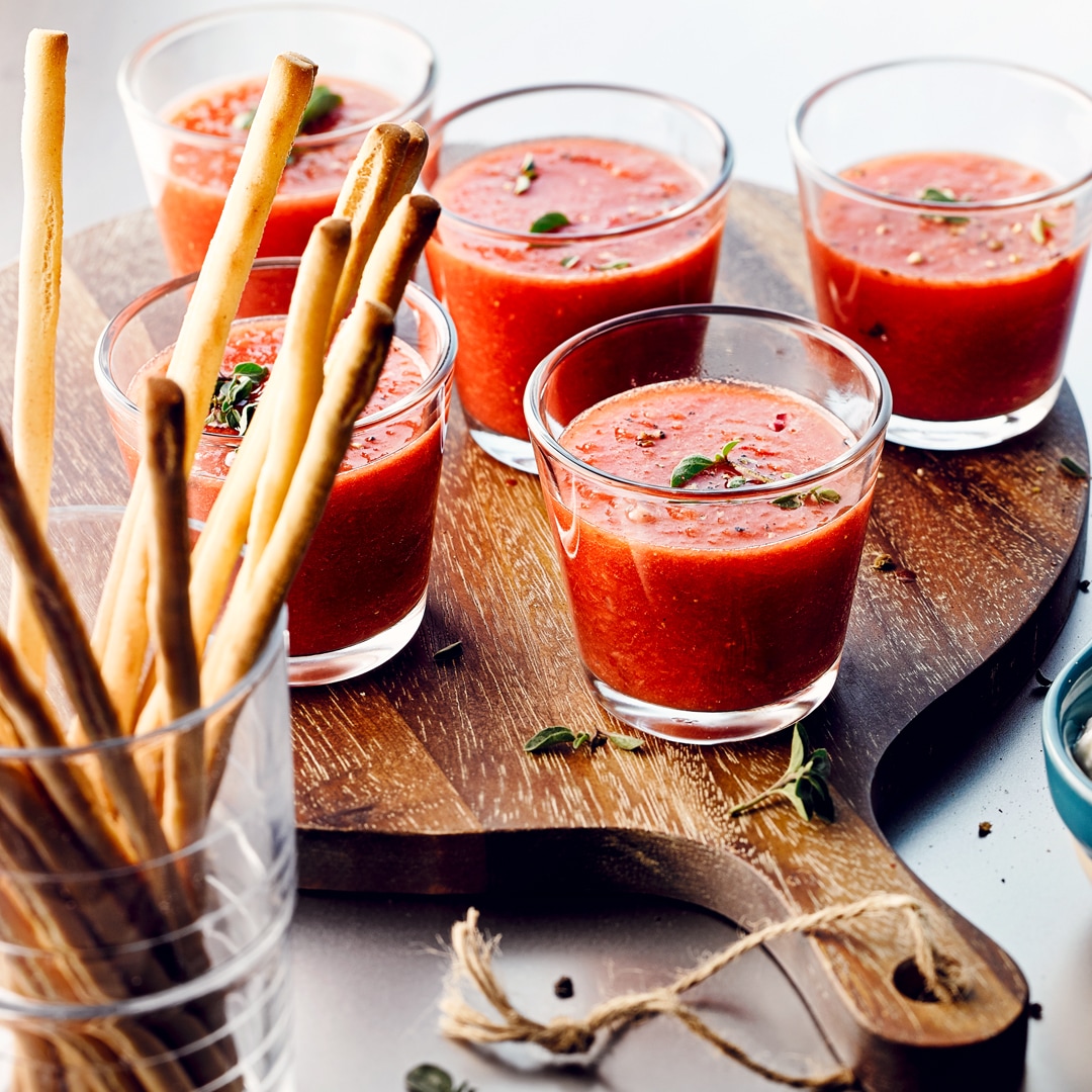 Kühle spanische Gazpacho