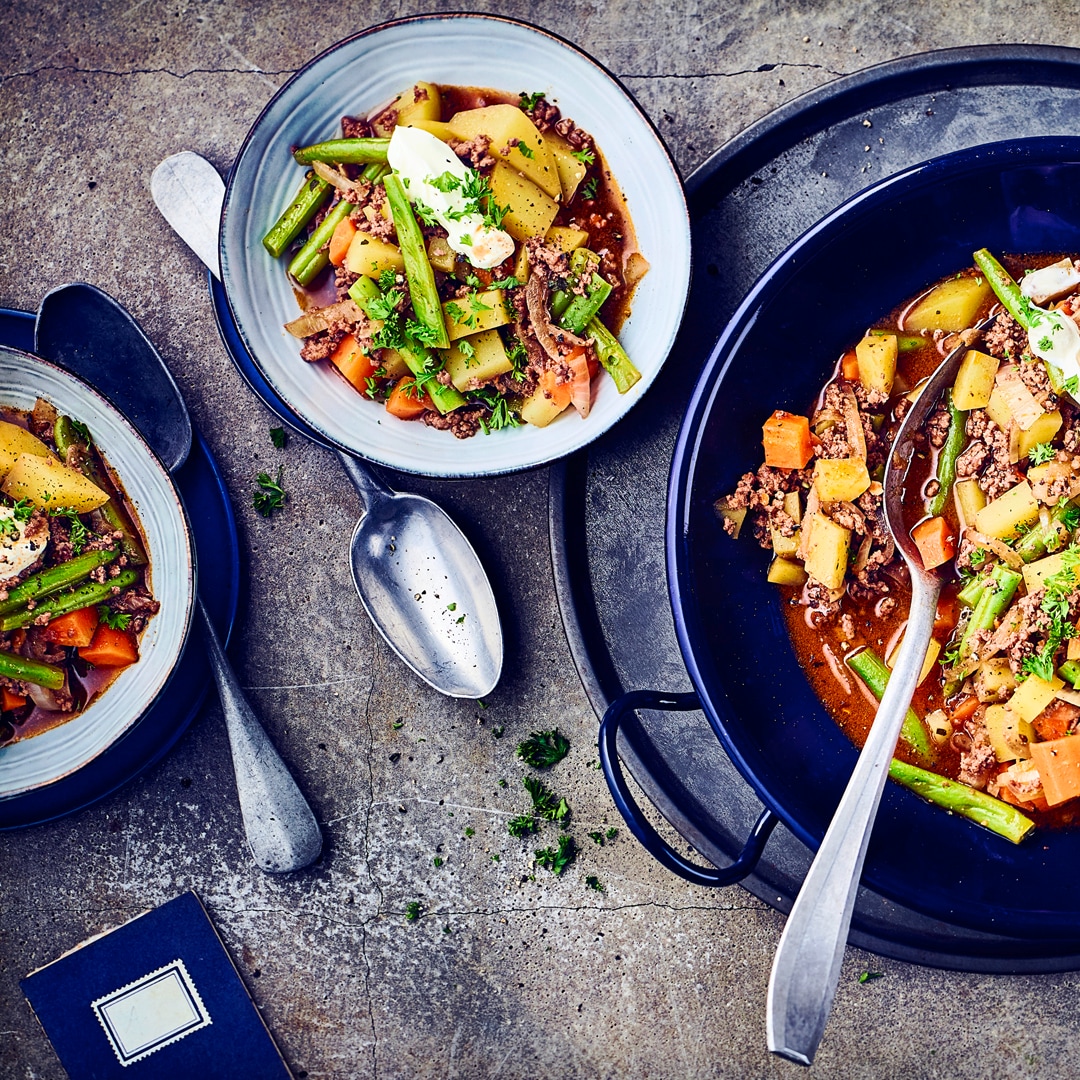 Hackfleischpfanne mit Bohnen