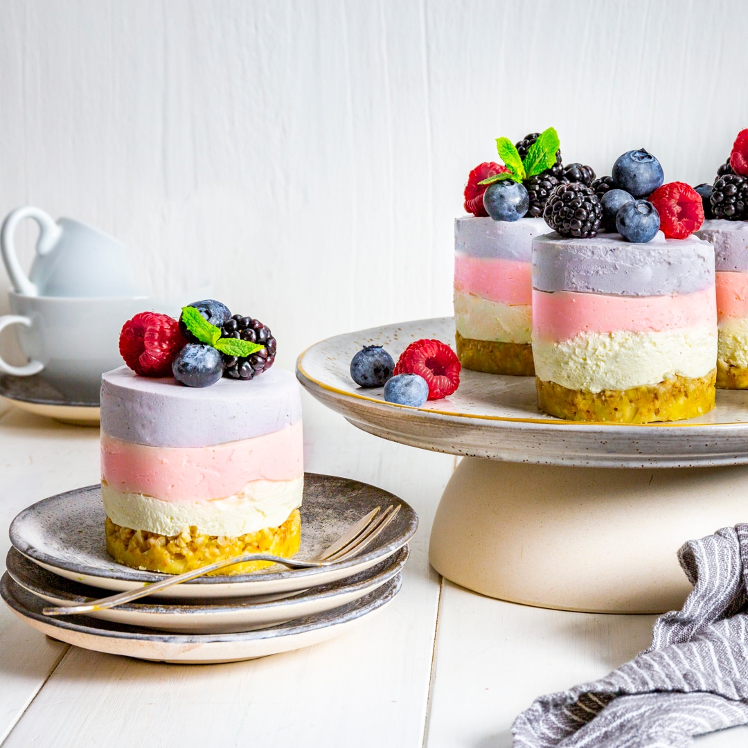 Ombre-Beeren-Cremetörtchen