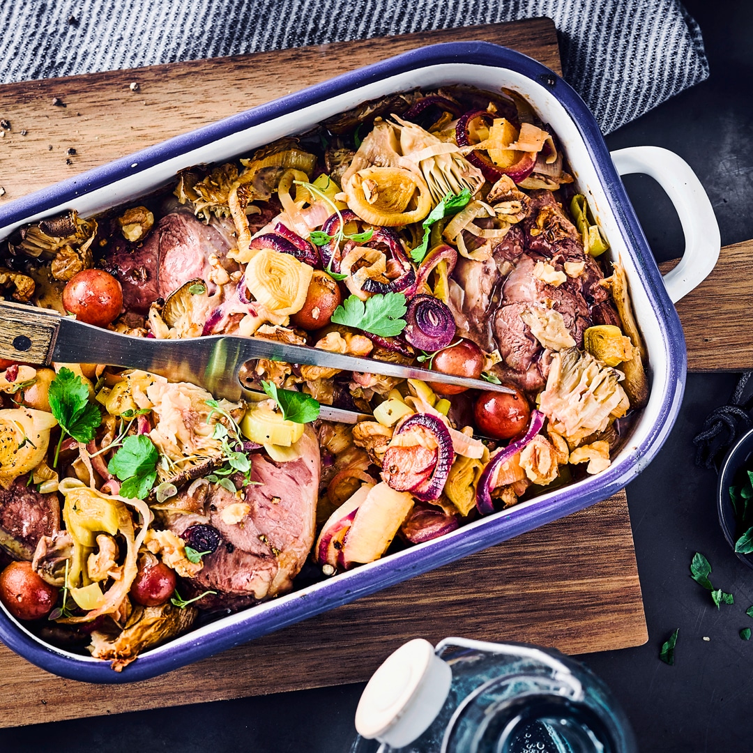 Überbackene Lammsteaks