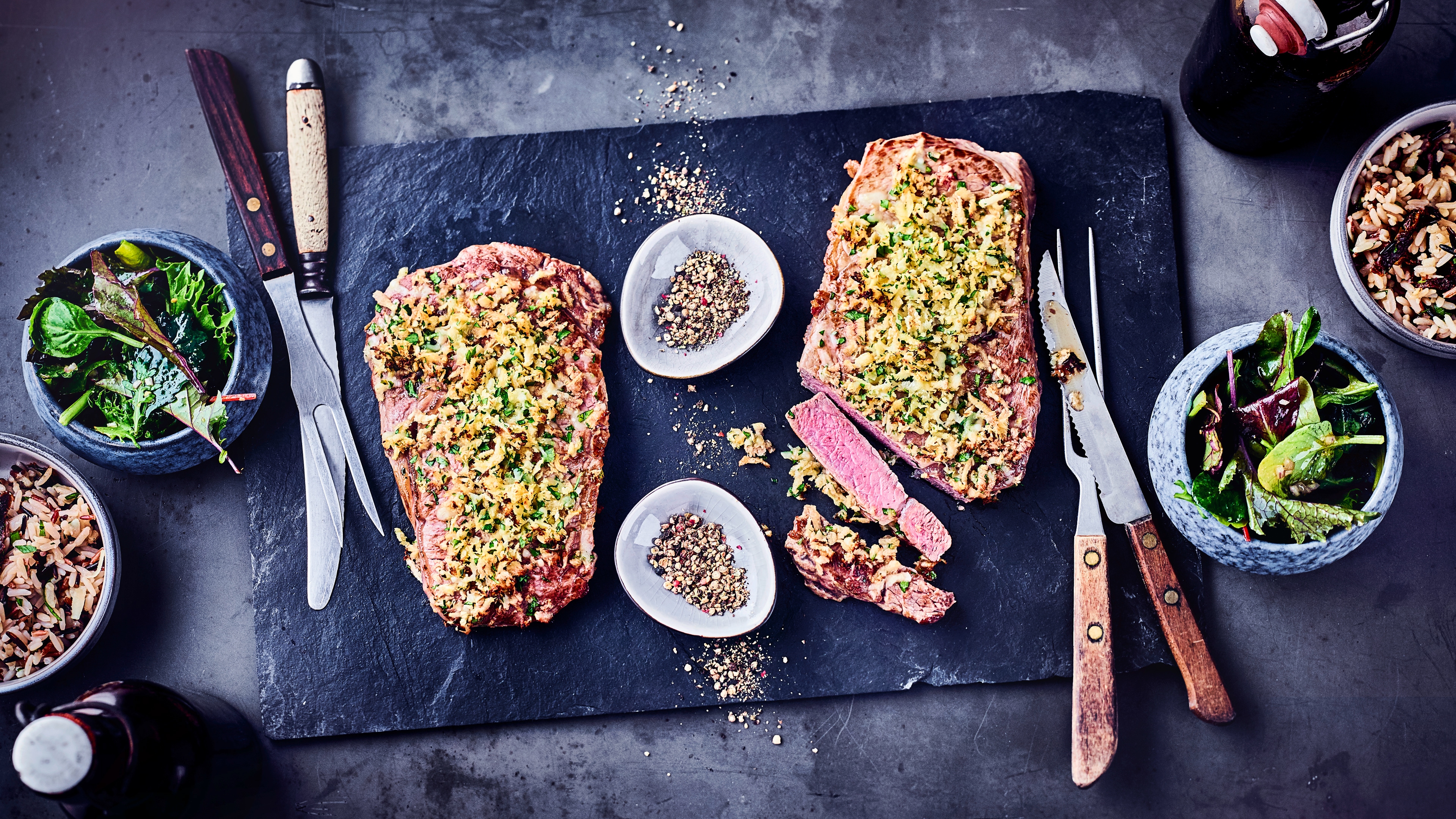 Ueberbackene-Rindersteaks