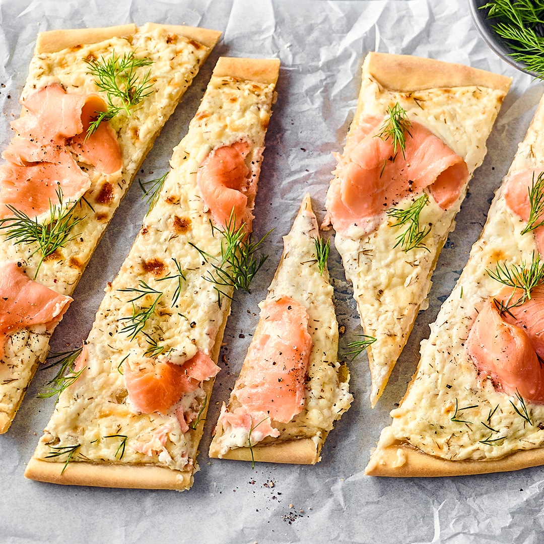 Flammkuchen mit Lachs